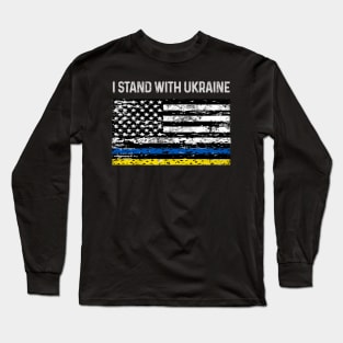 Ukrainian American Flag Long Sleeve T-Shirt